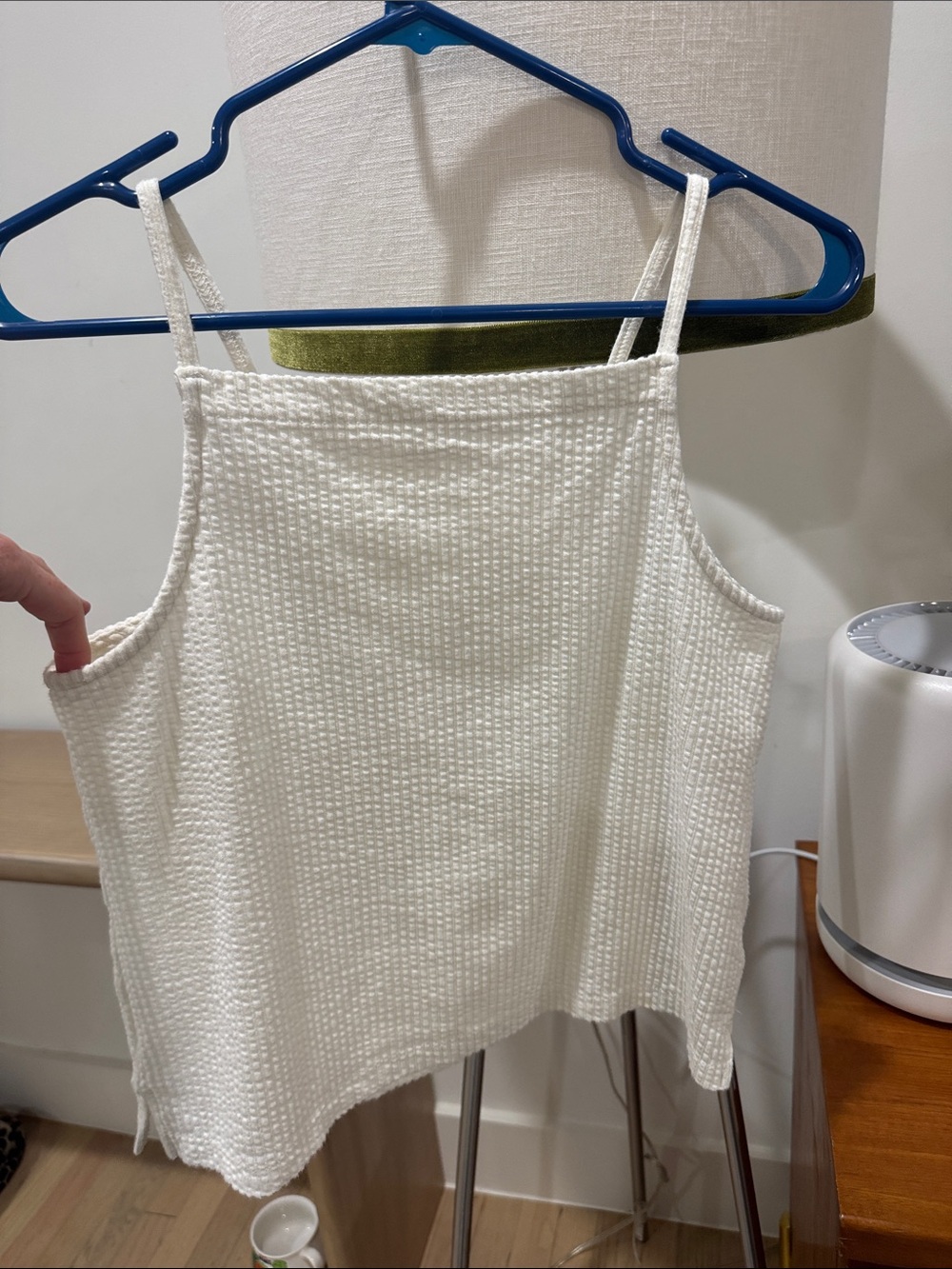Madewell White Textured Square-Neck Camisole